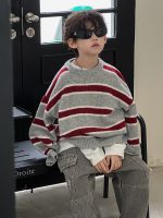 [90-160cm]快適な着心地 ボーダー柄 ニット セーター - Image 5