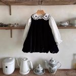 [73-120cm]おしゃれ ガーリー 女の子 シャツ/ジャンパースカート - Image 2