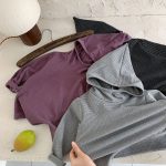 [73-120cm] ボーダー柄 フード付き トップス - Image 2