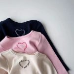 [73-120cm]おしゃれ 心柄 合わせやすい 女の子 トップス - Image 3