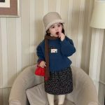 [80-130cm]おしゃれ スウィート 女の子 セーター/スカート