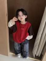 [100-150cm] カジュアル 切り替え トップス - Image 4