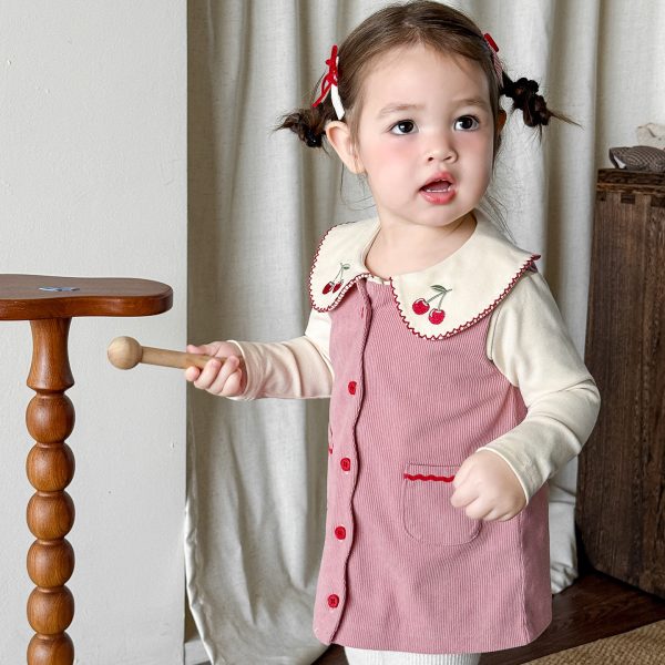 [73-100cm]チェリー柄 可愛い トップス/ワンピース