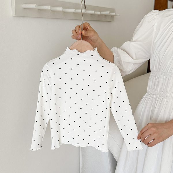 [90-140cm]ガーリー 水玉 ハート柄 トップス