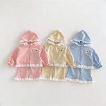 [73-120cm]ガーリー 着やすい ジップパーカー+パンツ セットアップ - Image 4