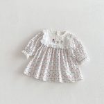 [73-120cm]長袖ワンピース 女の子 おしゃれ 花柄 - Image 3