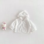 [73-120cm]フード付き アウター&パンツ 女の子 無地 通気性抜群 - Image 2