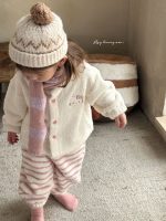 [90-150cm]ボーダー柄 前開き ふわふわ ルームウェア - Image 3