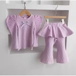 [73-120cm]スウィート きれいめ 女の子 トップス+パンツ セットアップ - Image 2