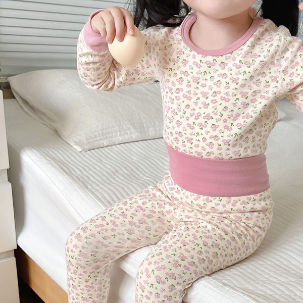 [80-130cm]やわらか素材 トップス+ボトムス セット ルームウェア