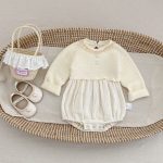 [66-90cm]ロンパース ベビー ニット 切り替え 肌にやさしい - Image 12