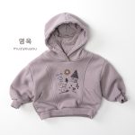 [80-130cm]あったか プリント フード付き パーカー - Image 3