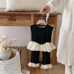 [73-120cm]女の子 セットアップ ノースリーブトップス+パンツ フリル - Image 7