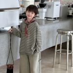 [110-160cm]ボーダー柄 快適 長袖Tシャツ - Image 3