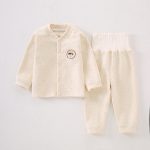 [73-110cm]シンプル ボーダー柄 トップス+ボトムス セットアップ - Image 3