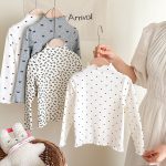 [90-140cm]ガーリー 水玉 ハート柄 トップス - Image 6