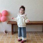 [73-120cm] チェリー柄 フード付き ジップパーカー