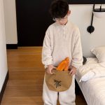 [90-160cm]ふわふわ トップス+パンツ セットアップ ルームウェア