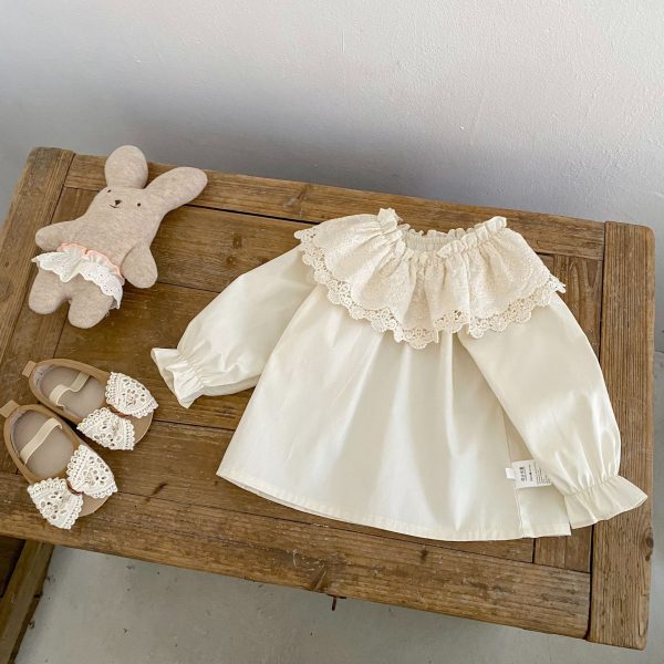 [73-130cm]フリル襟 トップス 女の子 肌触りが良い