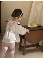 [80-130cm]女の子 シャツ/レギンス 可愛い 花柄 肌触り良い - Image 2