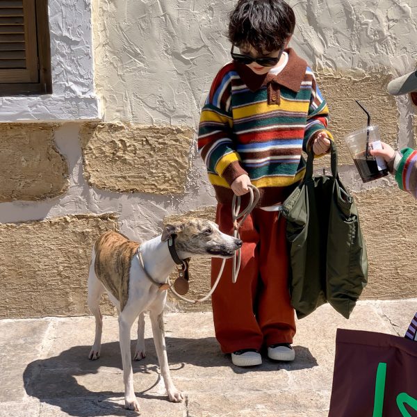 [90-150cm]カラフル ボーダー柄 ニット セーター
