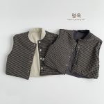 [80-130cm]韓国風 デイリー使い リバーシブル 中綿ベスト
