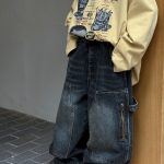 [100-160cm] トレンド 動きやすい デニム パンツ