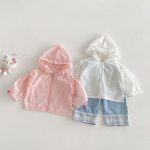 [73-120cm]フード付き アウター&パンツ 女の子 無地 通気性抜群