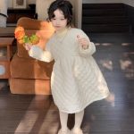 [90-140cm]シンプル スウィート 厚手 ワンピース - Image 3