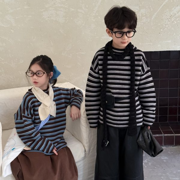 [90-150cm] ボーダー柄 ニット セーター