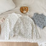 [90-140cm]ガーリー 水玉 ハート柄 トップス - Image 3