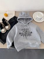 [80-130cm] カジュアル 裏起毛 フード付き パーカー - Image 6