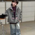 [90-150cm]新作 チェック柄 あったか アウター