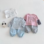 [73-120cm]カジュアル 合わせやすい 切り替え 長袖 Tシャツ - Image 7