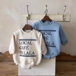 [66-90cm] 英字プリント ロンパース