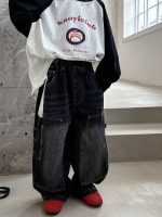 [100-160cm] トレンド 動きやすい デニム パンツ - Image 2