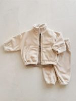 [73-110cm]セットアップ もこもこ アウター+パンツ - Image 3