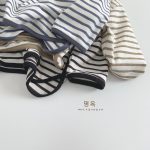 [80-130cm]長袖Tシャツ キッズ ボーダー柄 やわらか素材 - Image 7