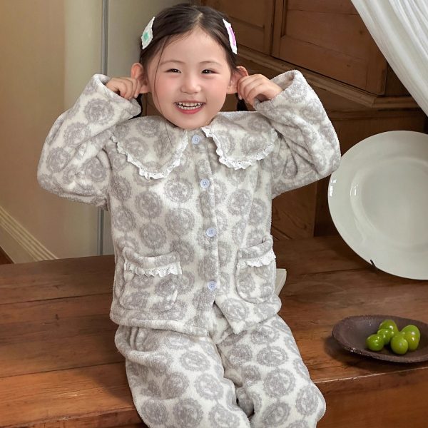 [100-160cm]花柄 可愛い もこもこ ルームウェア