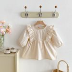 [66-110cm] 肩フリル ワンピース or ロンパース