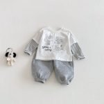 [73-120cm]カジュアル 合わせやすい 切り替え 長袖 Tシャツ