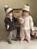 [90-150cm]ボーダー柄 前開き ふわふわ ルームウェア - Image 5