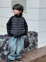 [100-160cm]防寒 シンプル スタンドネック 中綿ジャケット - Image 5