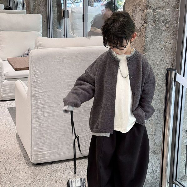 [90-160cm] 着心地抜群 ニット カーディガン