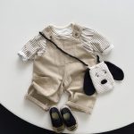 [80-130cm]シンプル ナチュラル 無地 サロペット