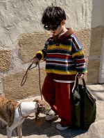 [90-150cm]カラフル ボーダー柄 ニット セーター - Image 7