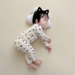 [66-110cm]数字柄 クマ柄 トップス+ボトムス セット ルームウェア - Image 3