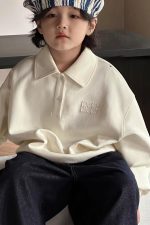 [100-160cm]シンプル 着やすい トップス トレーナー - Image 7