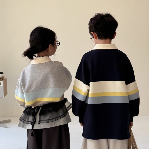 [90-150cm]カジュアル POLOネック トレーナー