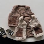 [80-130cm]もこもこ ベスト キッズ 合わせやすい - Image 3